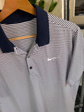 Vintage Nike Golf Dri-Fit Striped Golf Polo Shirt