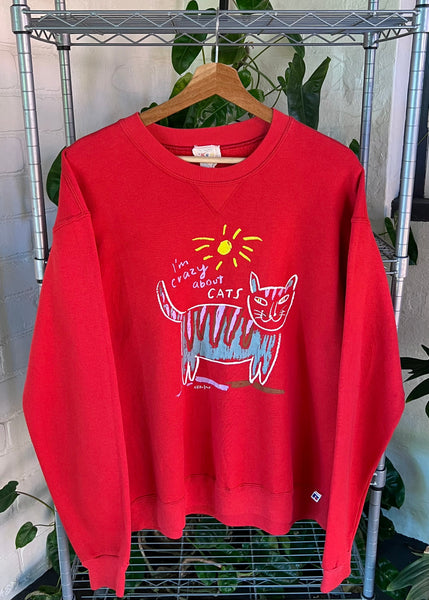 Vintage 80s Ken Done ‘I’m crazy about cats’ Art Jumper
