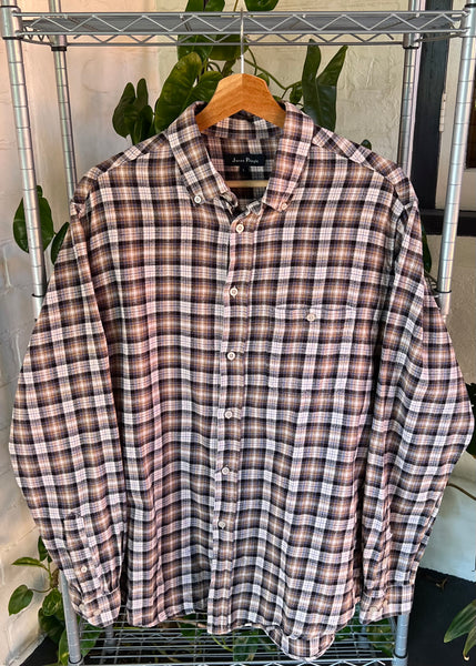 Vintage 90s James Pringle Plaid Button Up Shirt