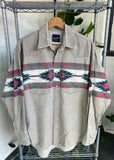 Vintage 90s Wrangler Aztec Western Button Up Distressed Shirt