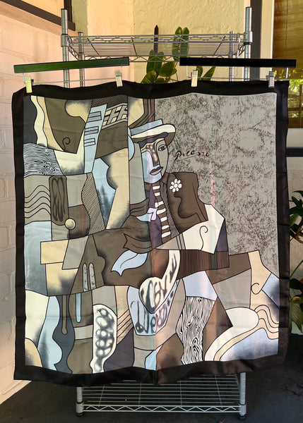 Vintage 90s Picasso Big Silk Scarf