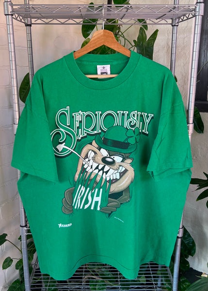 Vintage 1994 Warner Bros Tasmanian Devil ‘Seriously Irish’ T-shirt