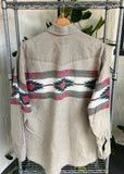 Vintage 90s Wrangler Aztec Western Button Up Distressed Shirt