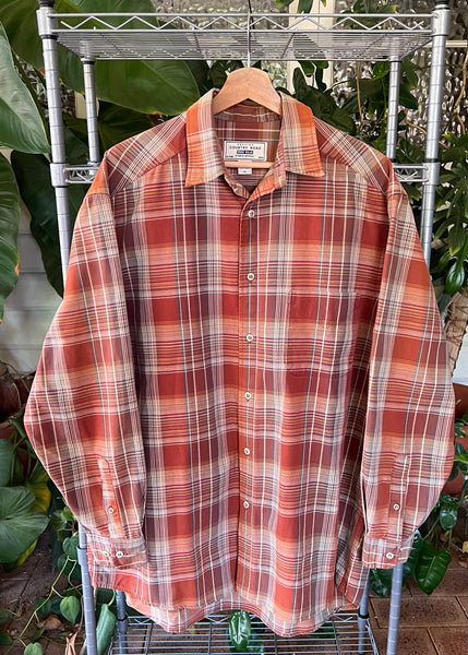 Vintage 90s Country Road Plaid Button Up Shirt