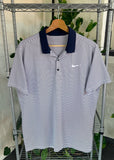 Vintage Nike Golf Dri-Fit Striped Golf Polo Shirt