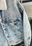 Vintage 1980s Levi’s Denim Boa Acid Wash Rare Jacket