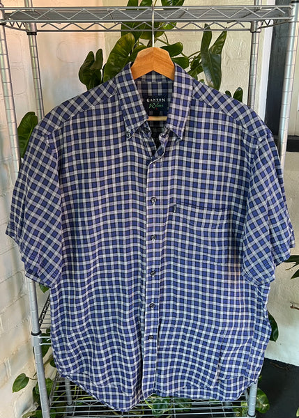 Vintage Ganton Plaid Short Sleeve Button Up Shirt