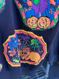 Vintage 80s Happy Halloween Hand Made Spooky Jumper