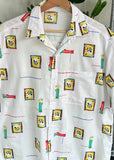 Vintage 90s Roffle Art Button Up Shirt