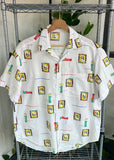 Vintage 90s Roffle Art Button Up Shirt
