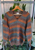 Vintage 80s CrestKnit Striped Knit Sweater