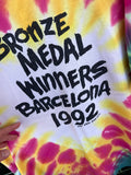 Vintage Rare 1992 Lithuania Olympics Bronze Medal Tie Dye T-shirt