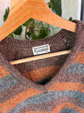Vintage 80s CrestKnit Striped Knit Sweater