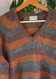 Vintage 80s CrestKnit Striped Knit Sweater
