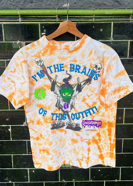 Vintage 1996 Goosebumps ‘Brains of this Outfit’ Rare Tie Dye T-shirt