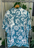 Vintage 90s Mambo Loud Shirt ‘Hand Gun Hibiscus’ Rare Rayon Button Up Shirt
