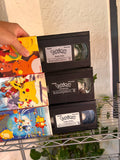 Vintage 1998 Pokémon Cardboard Cover Lot of 3 VHS Video Tapes