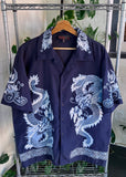 Vintage Y2K Closed Dragon Button Up Shirt