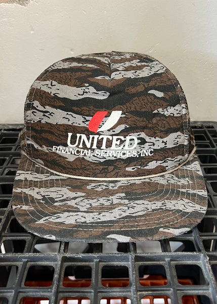Vintage 90s United Camo Trucker Rope Hat