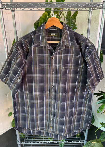 Vintage Jeep Plaid Button Up Shirt