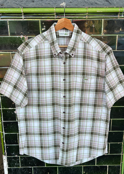 Vintage Lacoste Plaid Button Up Shirt