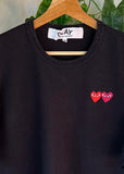 Vintage Comme Des Garçons CDG Play Double Red Heart T-shirt