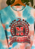 Vintage 1994-1995 Nebraska Huskers National Champs Tie Dye Jumper