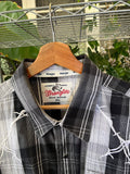 Vintage Wrangler Barb Wire Plaid Cowboy Button U Shirt
