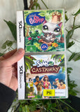 Vintage Nintendo Ds Littlest Pet Shop Jungle & The Sims 2 Castaway Games