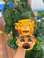 Vintage 1992 The Lion King Simba & Timon 3D Collector Mugs x2