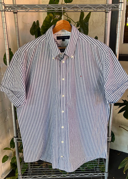 Vintage Tommy Hilfiger Striped Short Sleeve Button Up Shirt