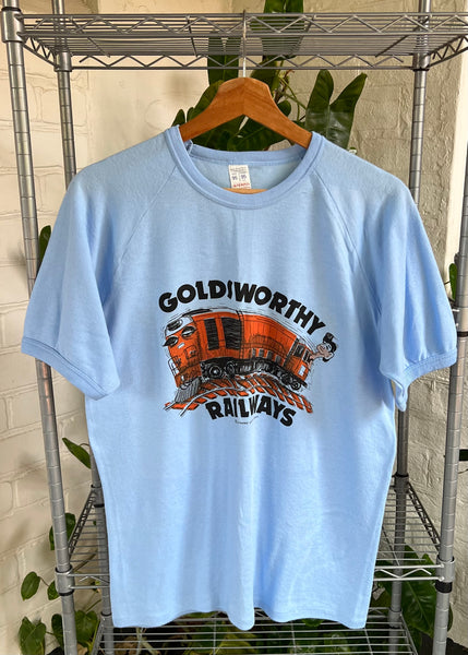 Vintage 80s Goldsworthy Railways Ringer T-shirt