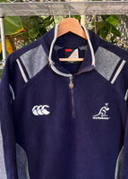 Vintage 90s Canterbury x Wallabies Rugby 1/3 Zip Fleece Jumper