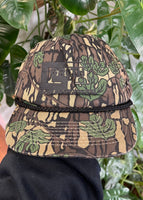 Vintage 90s Groth Real Tree Camo Rope Hat