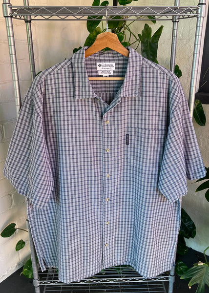Vintage 90s Columbia Plaid Button Up Shirt