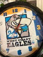 Vintage 90s West Coast Eagles AFL Wall Clock (not working)
