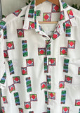 Vintage 90s Roffle Art Button Up Shirt