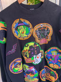 Vintage 80s Happy Halloween Hand Made Spooky Jumper