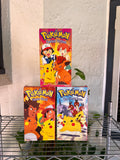 Vintage 1998 Pokémon Cardboard Cover Lot of 3 VHS Video Tapes