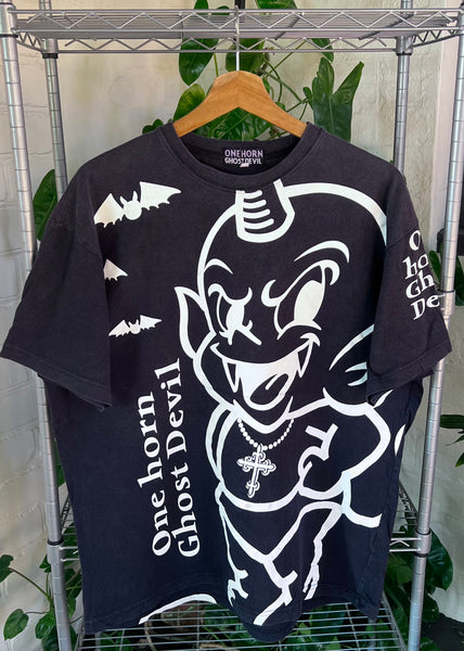 Vintage Y2K One Horn Ghost Devil T-shirt