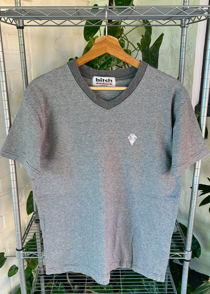 Vintage 90s Bitch Skateboards Striped T-shirt