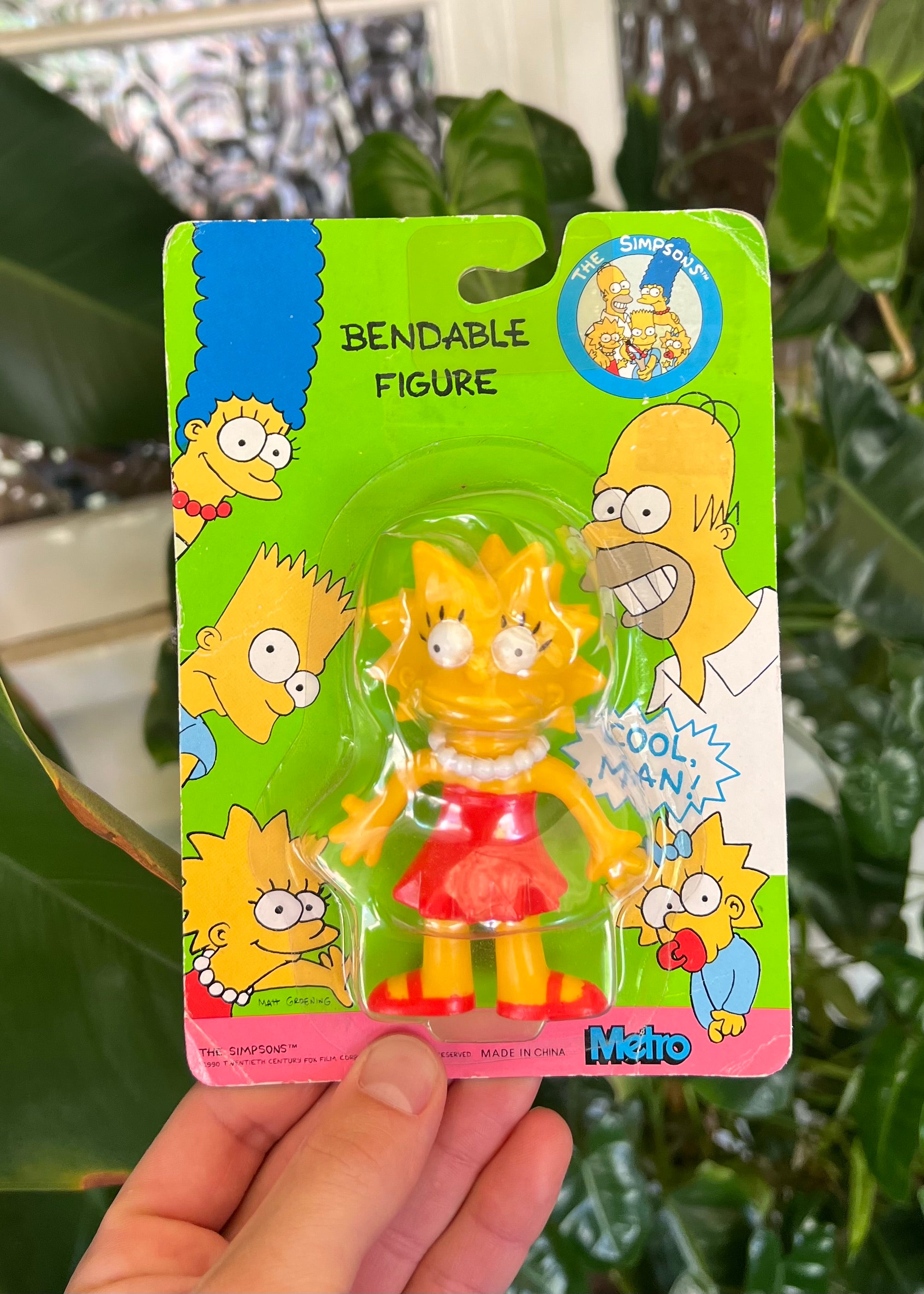 Vintage 1990 The Simpsons Lisa Metro Bendable Sealed Figure
