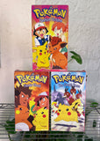 Vintage 1998 Pokémon Cardboard Cover Lot of 3 VHS Video Tapes