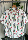Vintage 90s Roffle Art Button Up Shirt