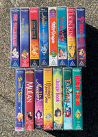 Vintage 15x Disney Animated Movies VHS Tapes Lot