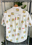 Vintage 90s Roffle Art Button Up Shirt