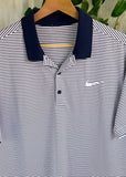 Vintage Nike Golf Dri-Fit Striped Golf Polo Shirt