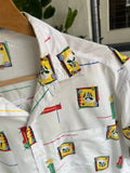 Vintage 90s Roffle Art Button Up Shirt