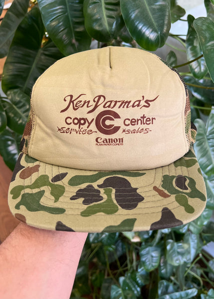 Vintage 90s Canon x Copy Centre Camo Trucker Hat