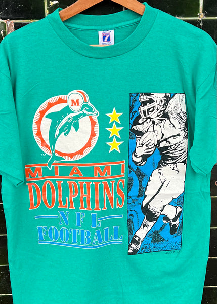 Miami Dolphins Shirt, Vintage Miami Football Short Sleeve Crewneck